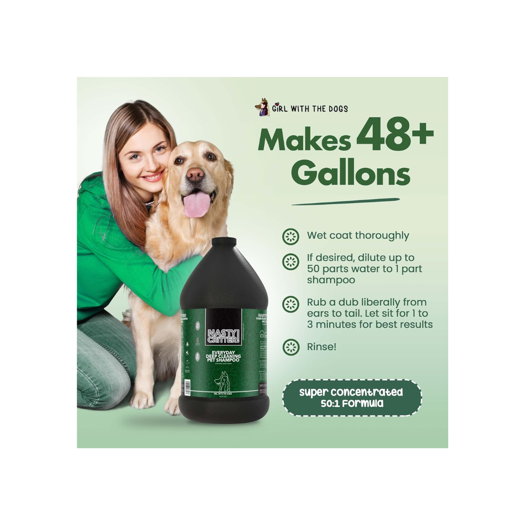 NASTY CRITTER! Everyday Deep Cleaning Pet Shampoo, 1 Gallon