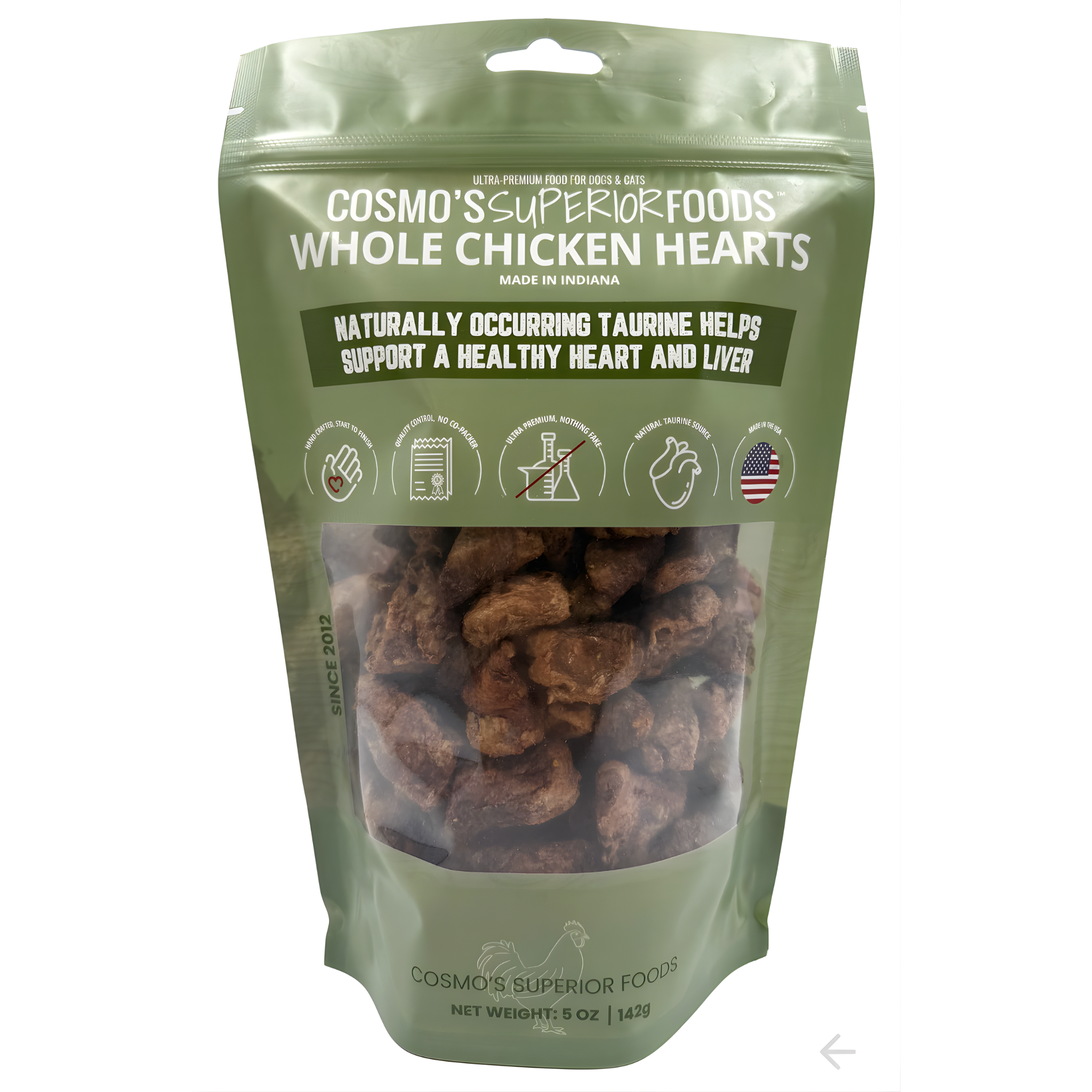Cosmo's Whole Chicken Hearts, 5 oz