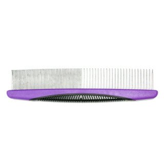 SureGrip Rubber Grip Dog Grooming Comb, Fine/Coarse, 7.5 inches
